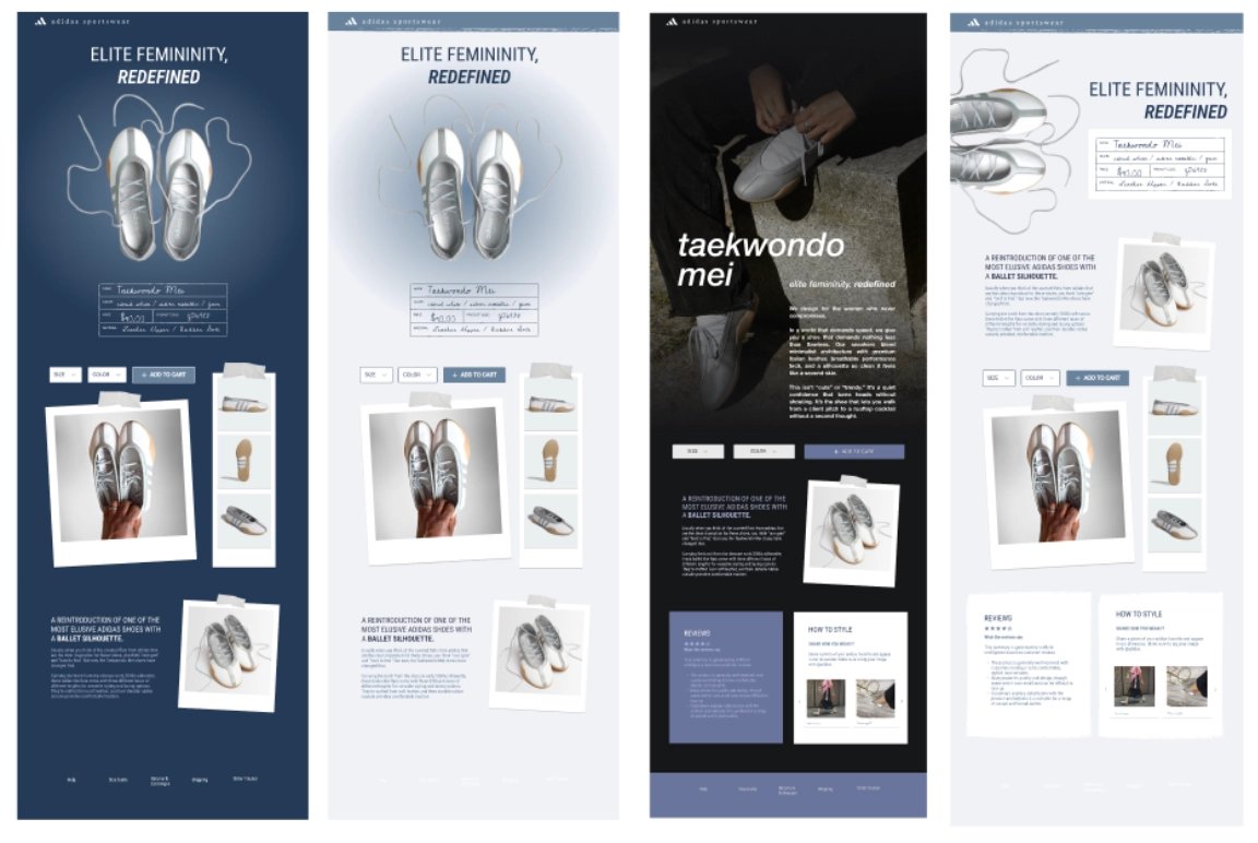 Sneaker landing page designs